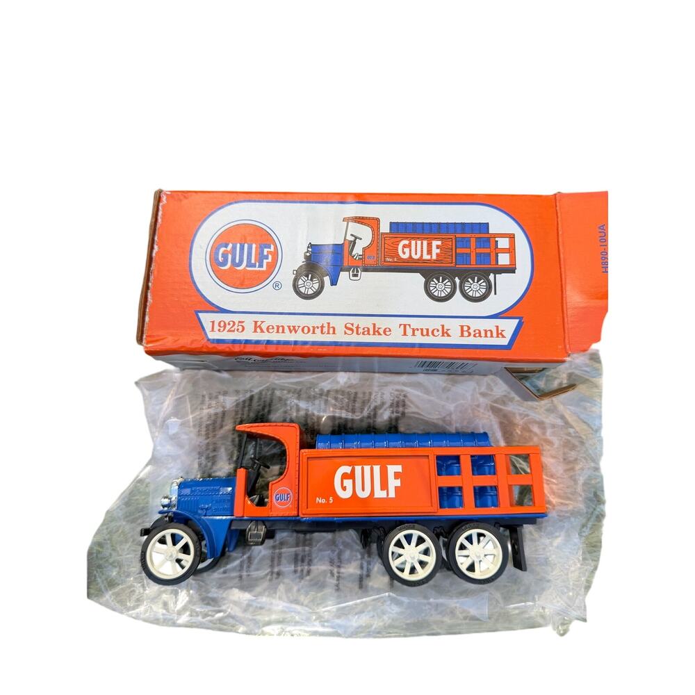 Vintage Ertl 1925 Kenworth Stake Truck Coin Bank – Gulf Oil Collector Edition